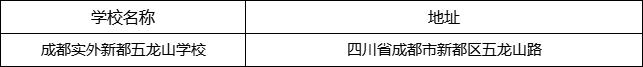 成都市成都實外新都五龍山學校地址在哪里？