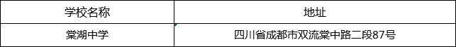 成都市棠湖中學(xué)地址在哪里？