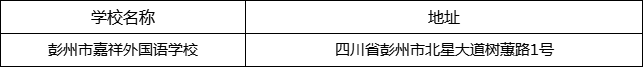 成都市彭州市嘉祥外國語學(xué)校地址在哪里？