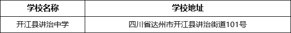 達(dá)州市開(kāi)江縣講治中學(xué)學(xué)校地址在哪里？