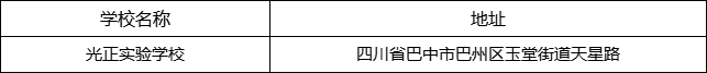 巴中市光正實(shí)驗(yàn)學(xué)校地址在哪里？