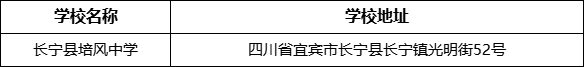 宜賓市長寧縣培風中學學校地址在哪里？