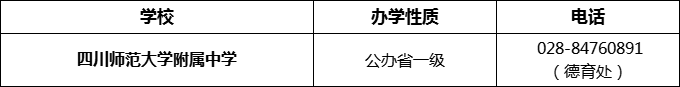 2024年成都市四川師范大學(xué)附屬中學(xué)招辦電話是多少？