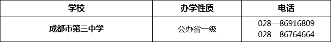 2024年成都市第三中學(xué)招辦電話是多少？
