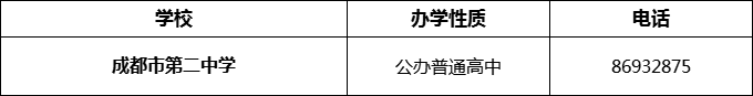2024年成都市第二中學(xué)招辦電話是多少？