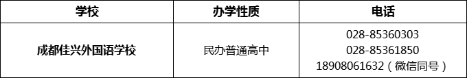 2024年成都市成都佳興外國語學校招辦電話是多少？
