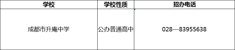 2024年成都市升庵中學(xué)招辦電話是多少？