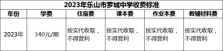 2024年樂(lè)山市羅城中學(xué)學(xué)費(fèi)多少錢(qián)？