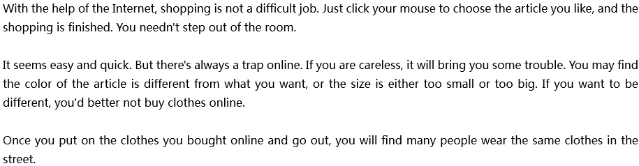 2020年中考英語滿分作文預(yù)測(cè)范文：Doing Shopping Online