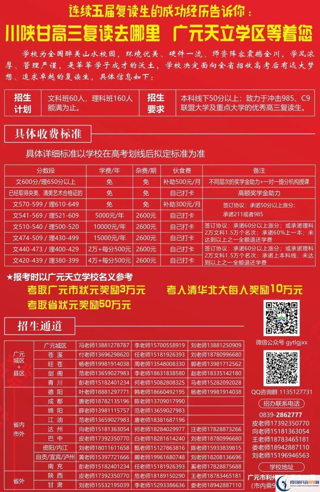 2022年廣元市廣元天立國際學(xué)校高三招收復(fù)讀生嗎？