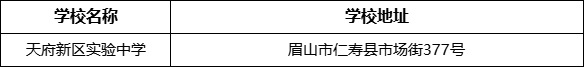 眉山市天府新區(qū)實(shí)驗(yàn)中學(xué)學(xué)校地址在哪里？
