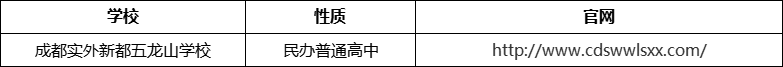 成都市成都實外新都五龍山學校官網、網址、官方網站